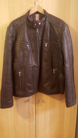 Danier Leather Men's Brown Insulated Motorcycle Jacket Size Medium