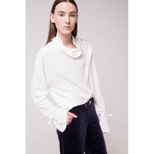 Blouse asymétrique col boutonné