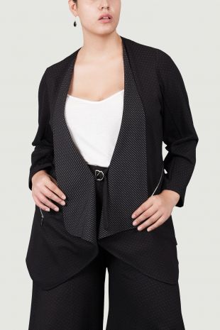 Veste avec zip Noir pois