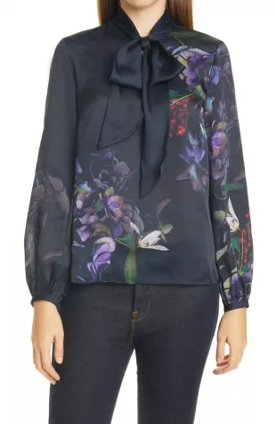 Kalinna Tie Neck Blouse
