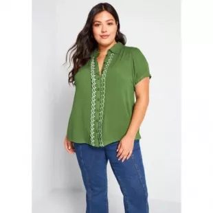 All About Scallops Short Sleeve Blouse