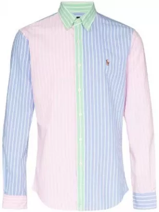 Colorblock Stripe Cotton Oxford Shirt