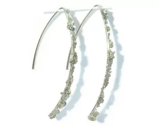 Crushed Pyrite 14k Yellow Gold Fill Threader Earrings