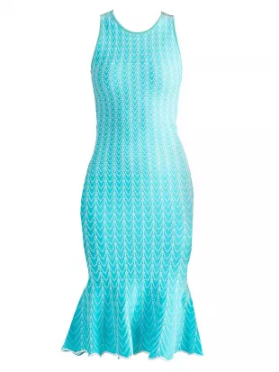 Shoshanna Avalon Dotted Knit Mermaid Dress worn by Amy Robach in