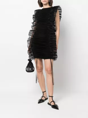 Ruffle-Trim Mini Dress