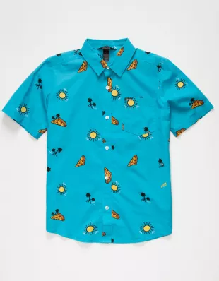Cheesy Street Boys Button Up Shirt
