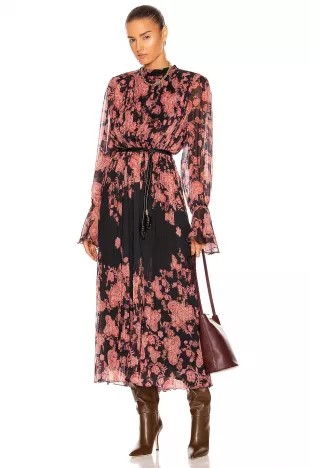 hemant and nandita luana pleated long dress Hemant & Nandita Luana Maxi Dress Size S JDEX Styles