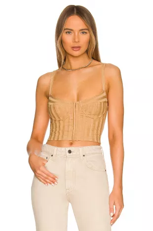 Jonathan Simkhai Dee Rib Knit Bustier Top worn by Gabby