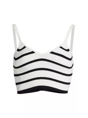 Frame - Striped Ribbed-Knit Tank Top