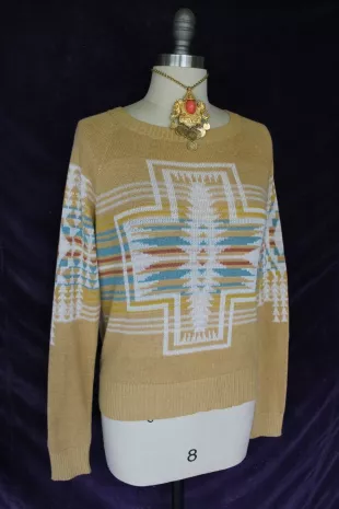 Chief Joseph Harding Aztec Southwestern Crew Neck Sweater Tunic