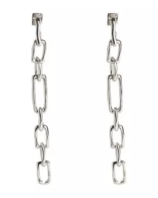 Future Antiquity Chain-Link Linear Drop Earrings