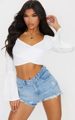 Ripped Denim Shorts