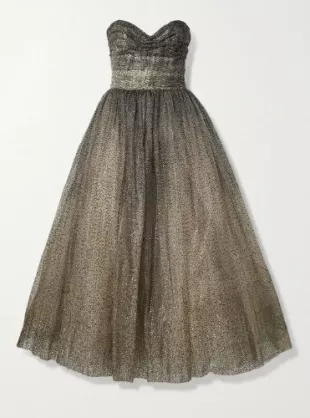 Brie Strapless Glittered Tulle Gown