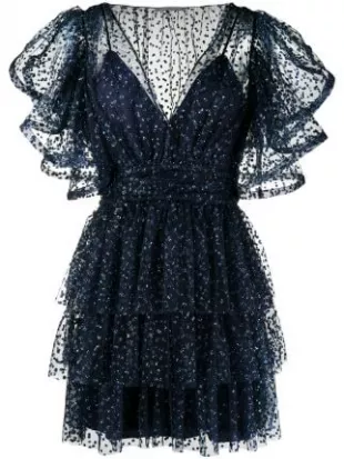 Ruffle Trim Mini Dress