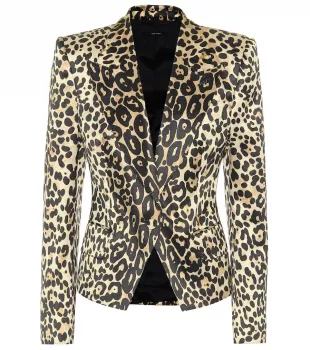 Leopard-Print Cotton-Blend Jacket