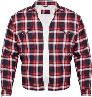 Mens Plaid Checkered Flannel Slim fit Lightweight Jacket