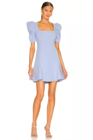 Alia Square Neck Peplum Mini Dress