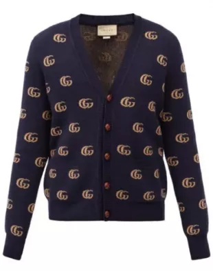 GG Marmont-Jacquard Wool Cardigan