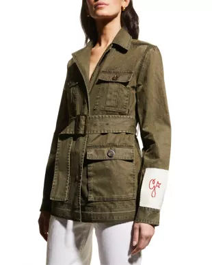 Distressed Cotton Canvas Field Jacket