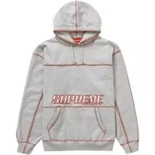 Supreme Coverstitch Hooded Sweatshirt Heather Grey