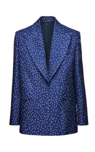 Polka-Dot Satin Blazer