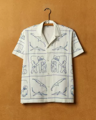 Beaded Scene Short Sleeve Shirt