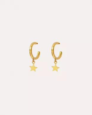 Star Charm Hoop Earrings