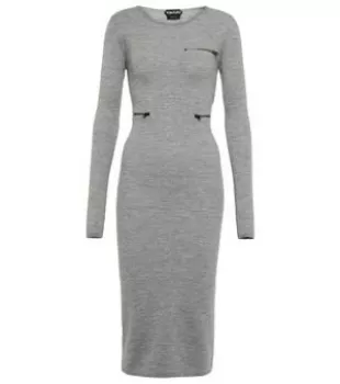 Wool-Blend Midi Dress