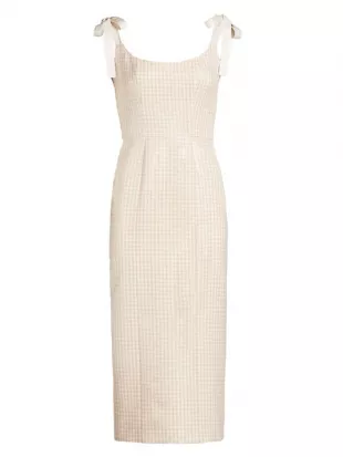 Imogen Sequin Gingham Corset Dress
