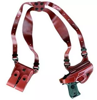 804-G17 Gold Line Shoulder Holster (Chestnut Brown) Fits GLOCK 17, 19, 22, 23, 31, 32, 34, 35, 39