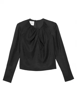 Embossed Twisted Neck Top
