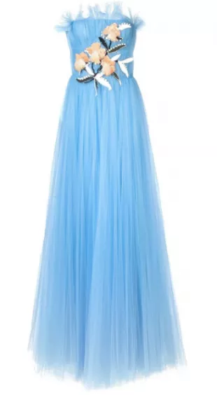 Floral Applique Tulle Dress