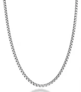 Solid 925 Sterling Silver Italian 3.5mm Square Rolo Link Round Box Chain Necklace for Women Men, 16, 18, 20, 22, 24, 26, 30 Inch Made in Italy (22, sterling silver)