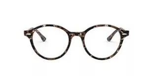RX7118 Dean Round Prescription Eyeglass Frames, Brown Havana/Demo Lens, 48 mm