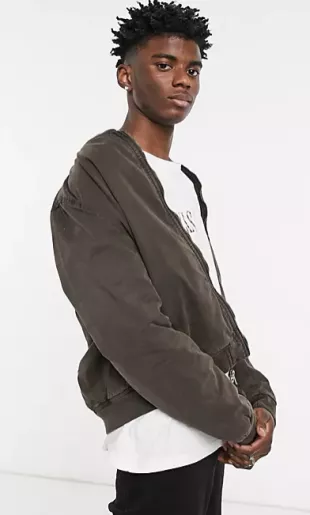 Lows Padded Bomber Jacket In Brown