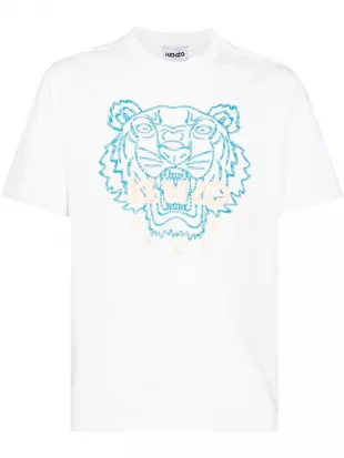 Tiger Embroidered Cotton T Shirt