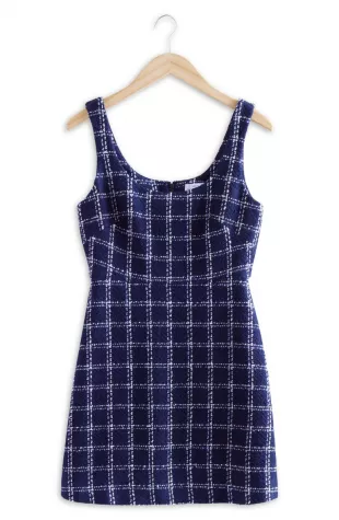 & Other Stories - Tweed Check Mini Dress