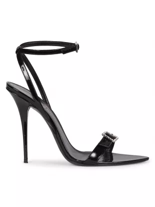 Gippy Patent Leather Embellished Ankle-Strap Sandals