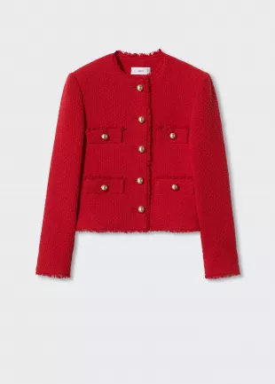 Pocket tweed jacket in red