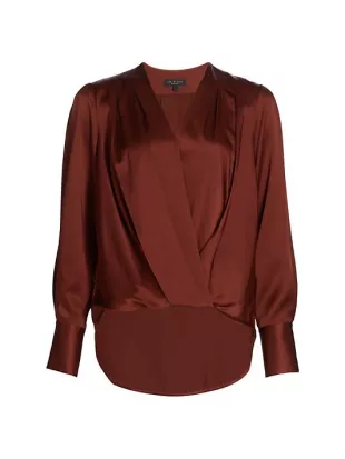 Lei High Low Silk Blouse