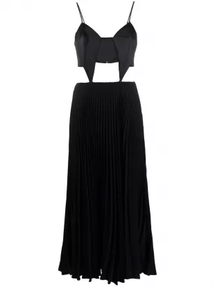Pleated Cut-out Dress