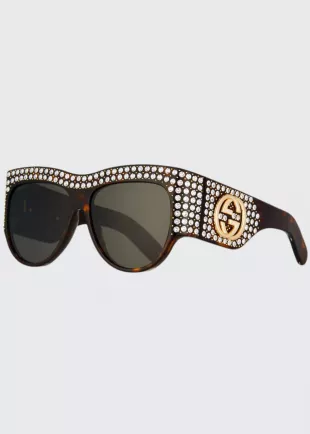 Chunky Swarovski® Wrap Sunglasses
