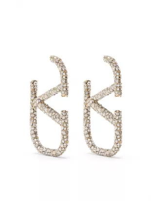 Rhinestone-Embellished VLOGO Earrings