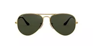 unisex adult Rb3025 Classic Sunglasses, Gold on Black/G-15 Green, 58 mm US
