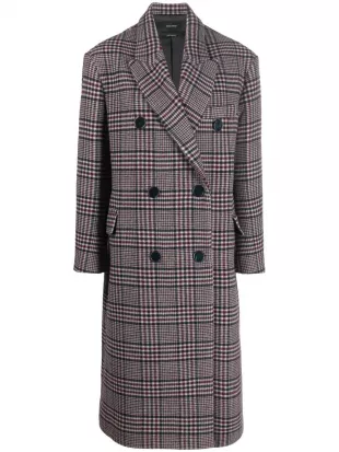 checked wool coat