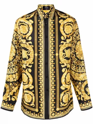 Versace - Baroque Print Silk Shirt