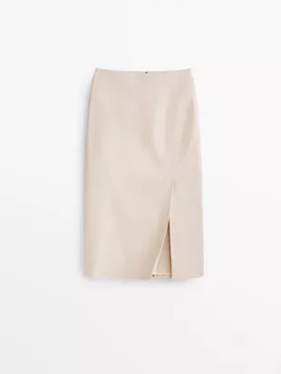 Long nappa Leather Skirt