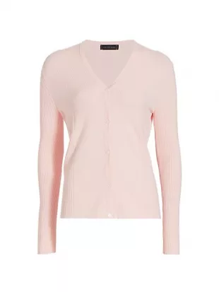 Ribbed Button-Front Cardigan