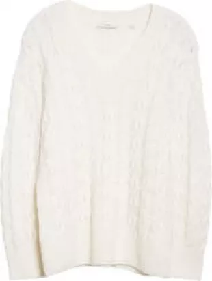 vince - Lattice Cable Knit Wool & Alpaca Blend Sweater