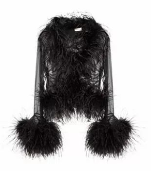 Blouse en soie à plumes